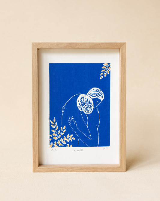 La Valse Small - Original Linoprint