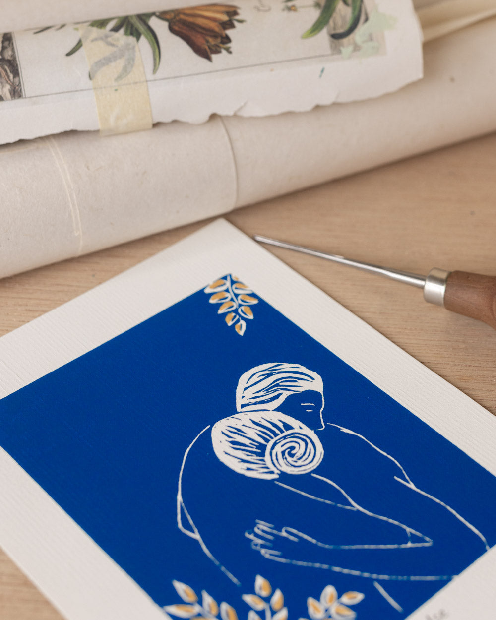 La Valse Small - Original Linoprint