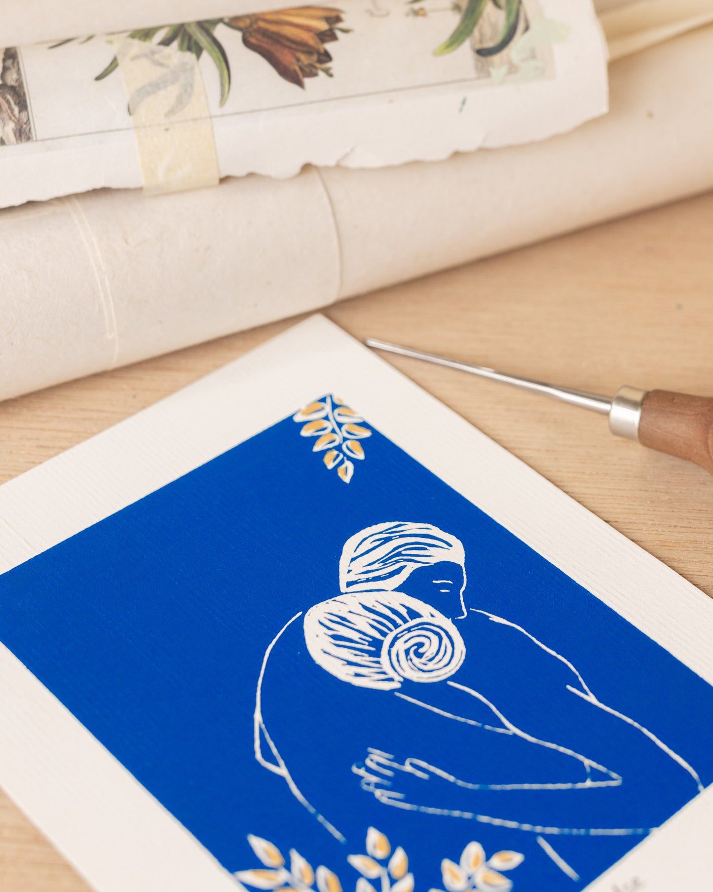 La Valse Small - Original Linoprint