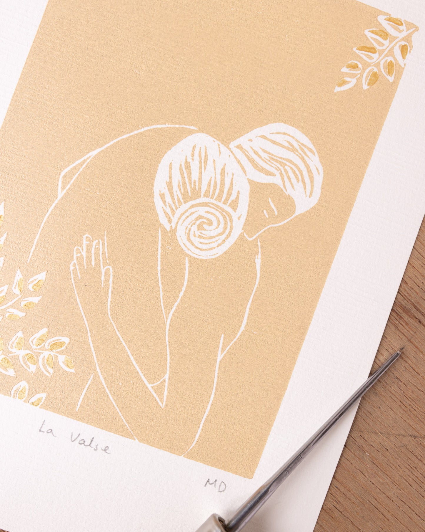 La Valse Small - Original Linoprint