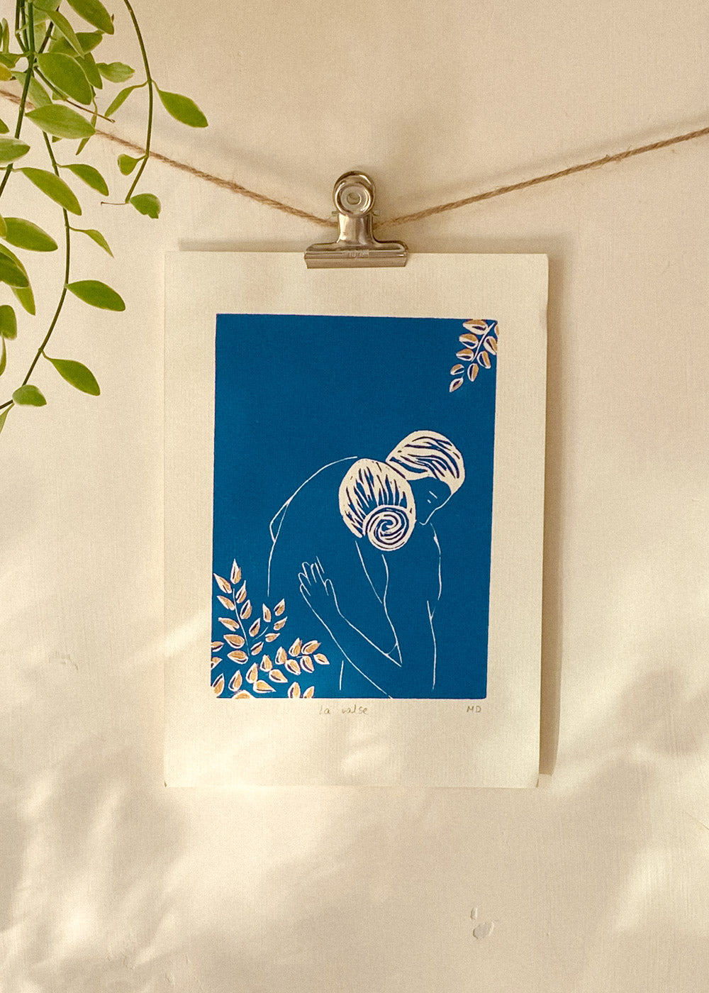 La Valse Small - Original Linoprint
