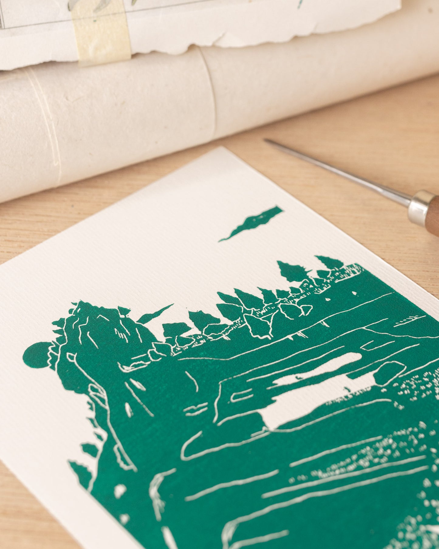 La Tour Isabelle - Original Linoprint