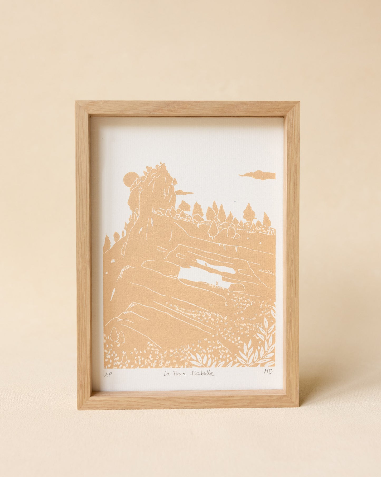 La Tour Isabelle - Original Linoprint