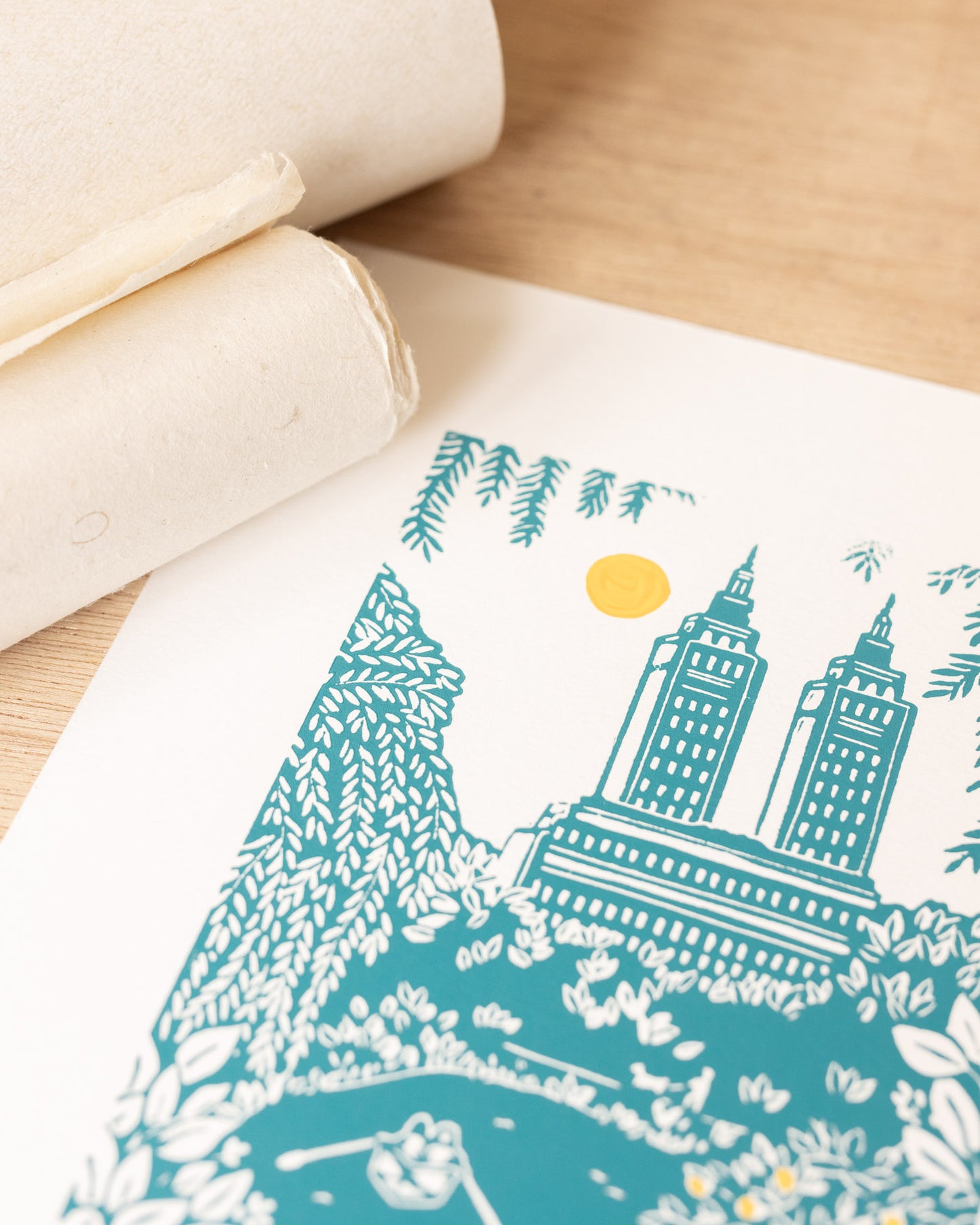 Central Park - Original Linoprint