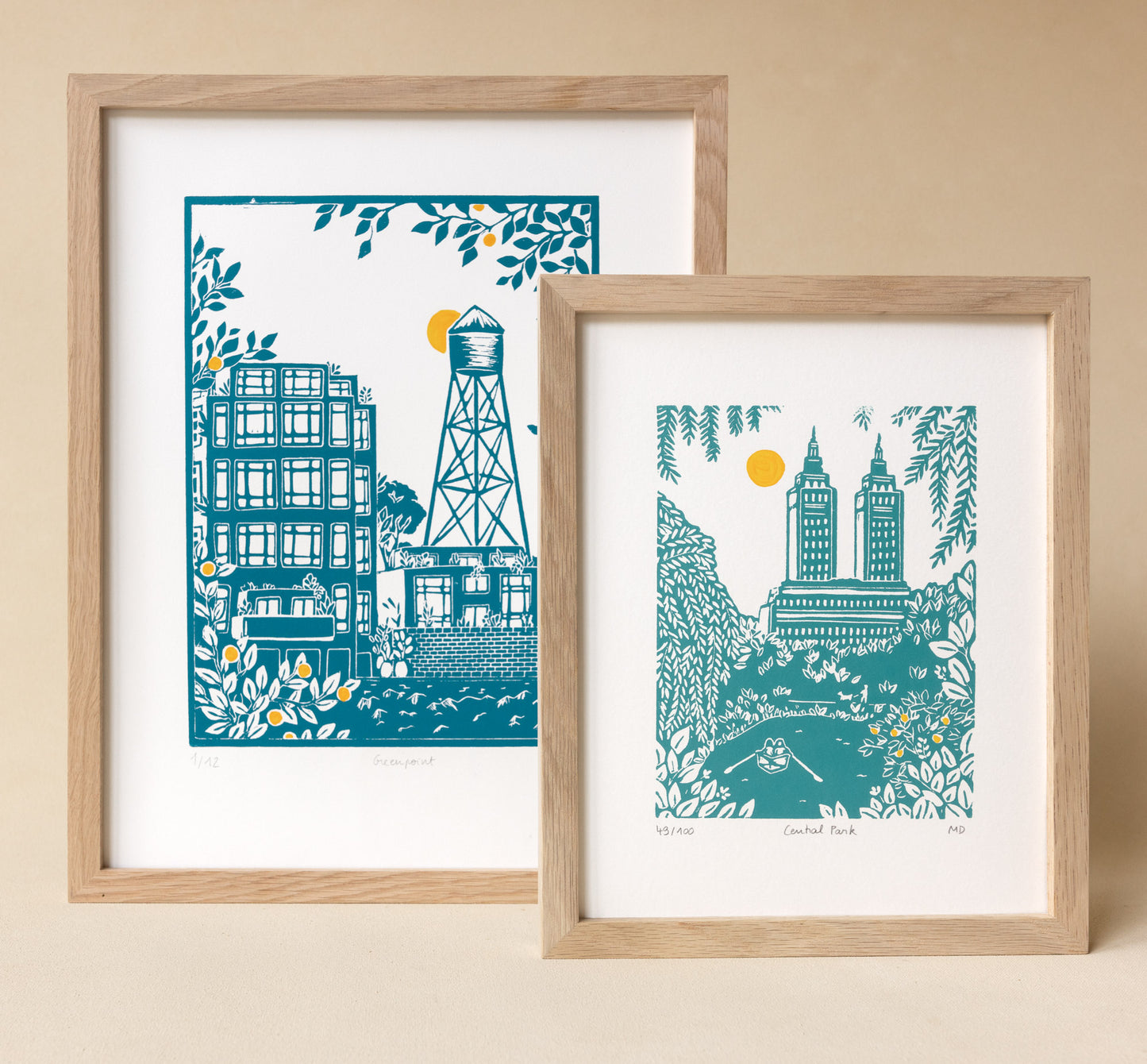 Central Park - Original Linoprint