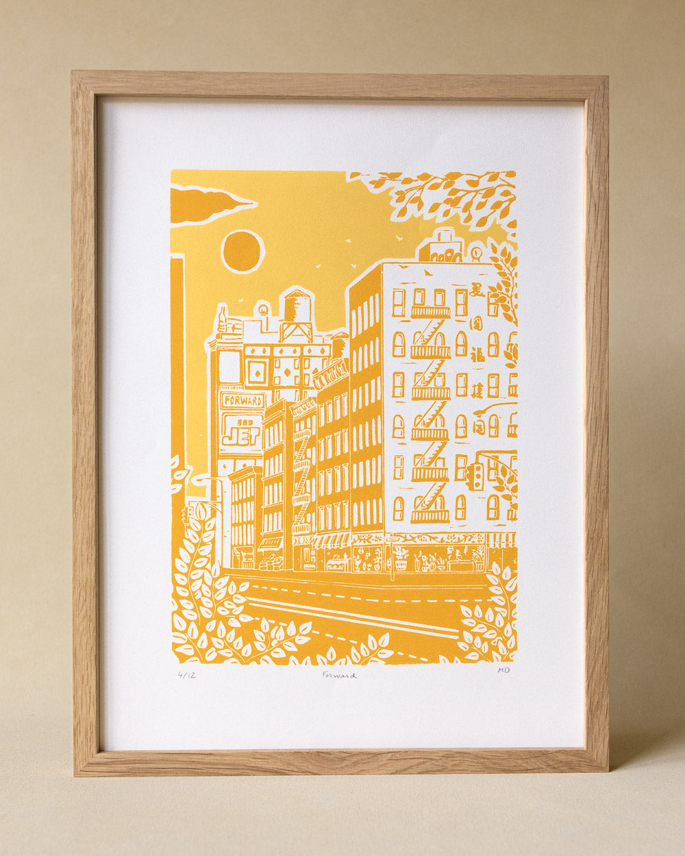 Forward - Original Linoprint