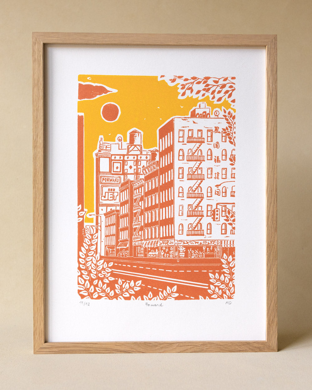 Forward - Original Linoprint