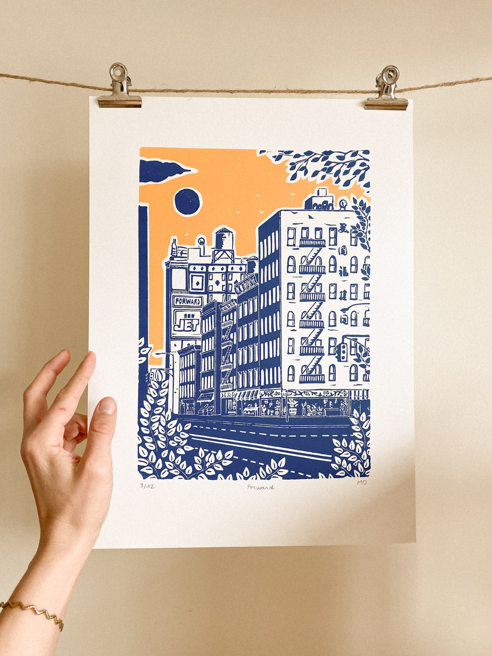 Forward - Original Linoprint