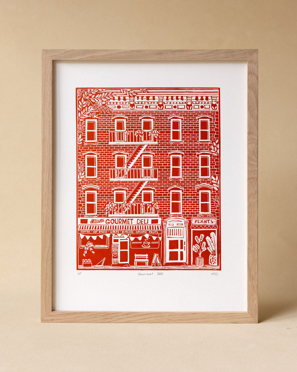 Gourmet Deli - Original Linoprint