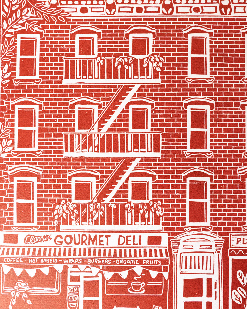Gourmet Deli - Original Linoprint