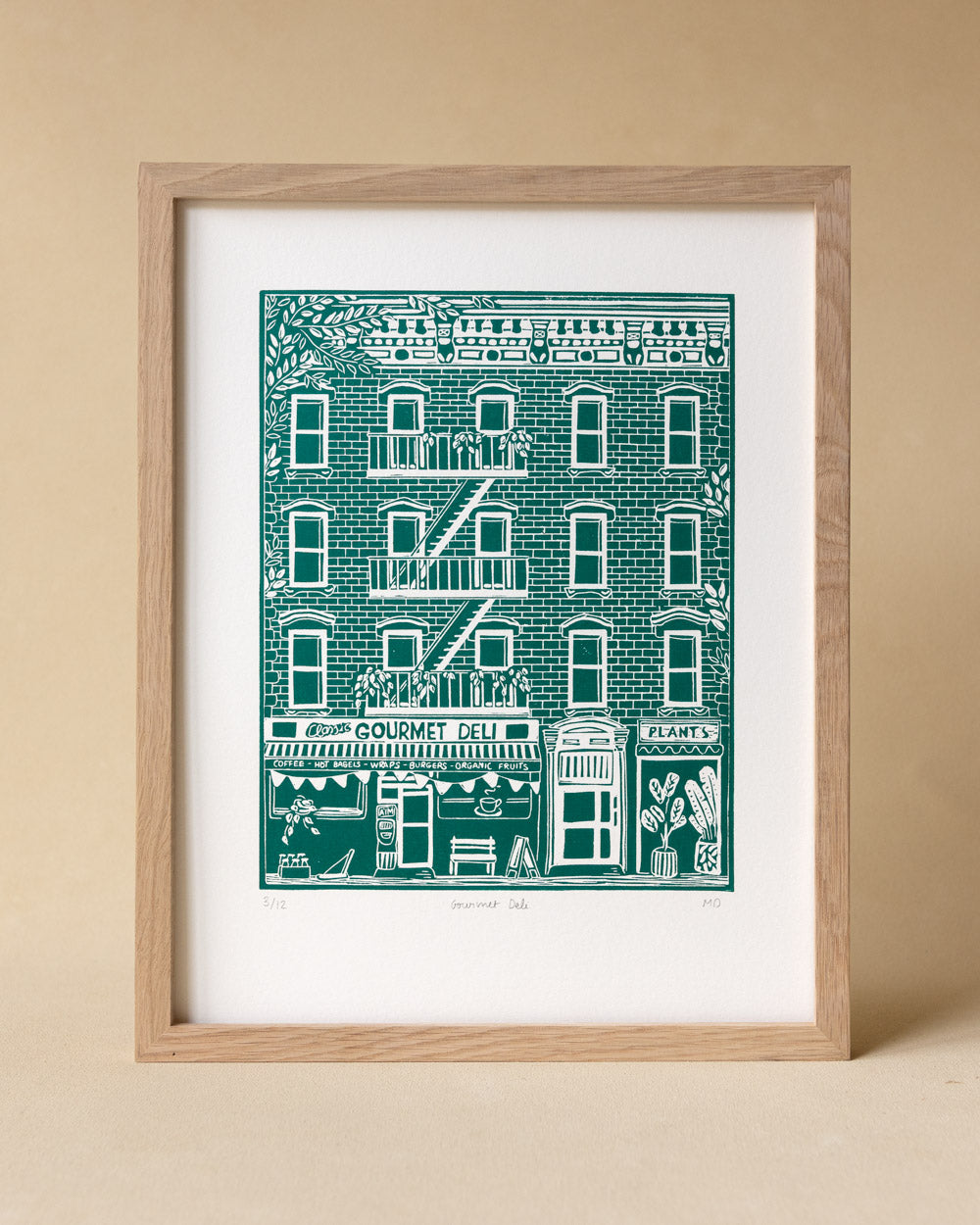 Gourmet Deli - Original Linoprint