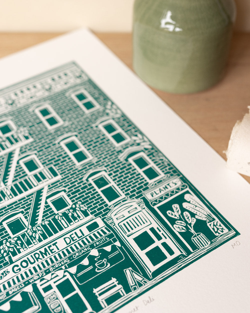 Gourmet Deli - Original Linoprint