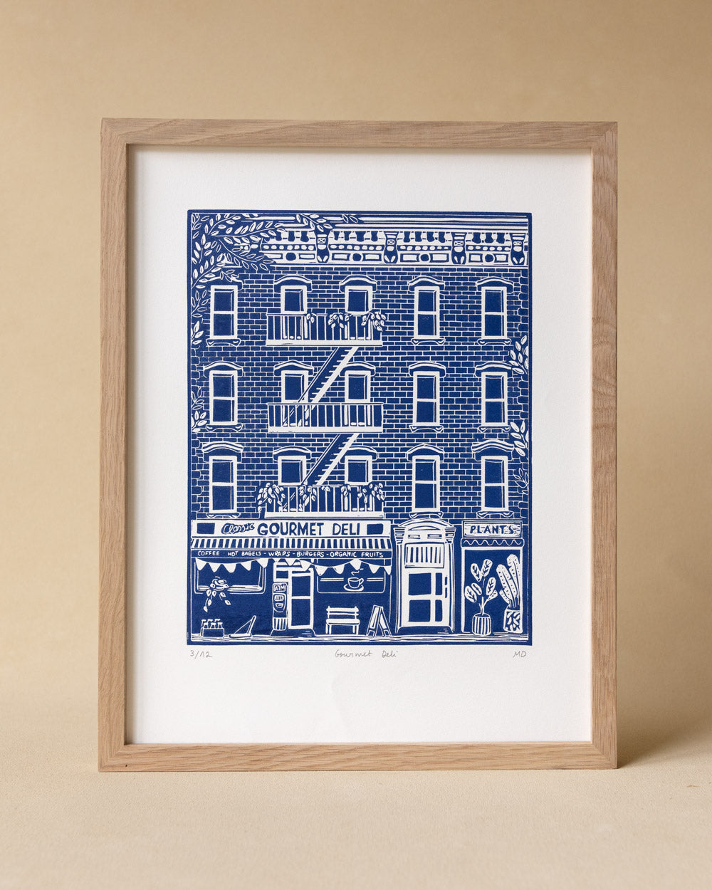 Gourmet Deli - Original Linoprint