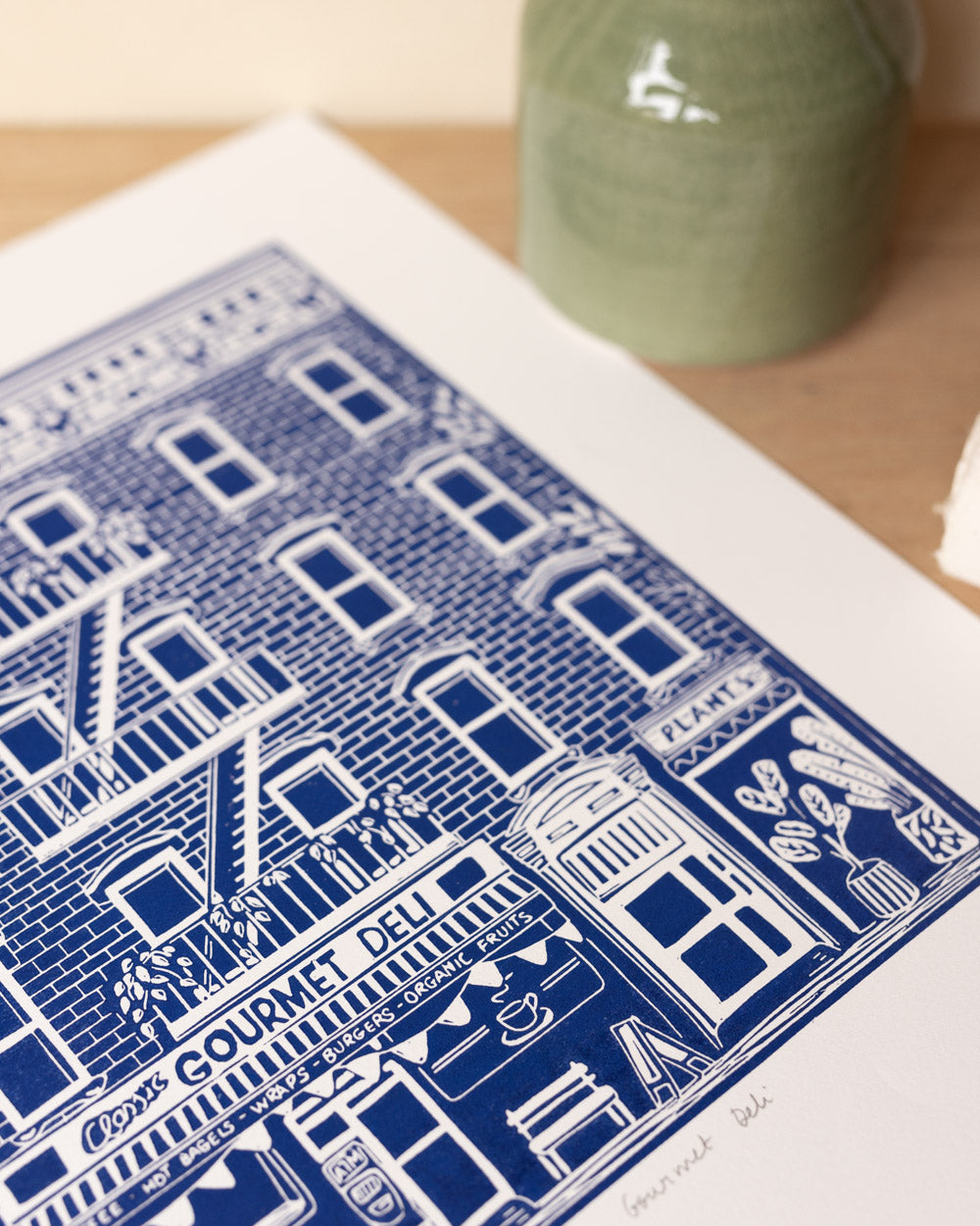 Gourmet Deli - Original Linoprint