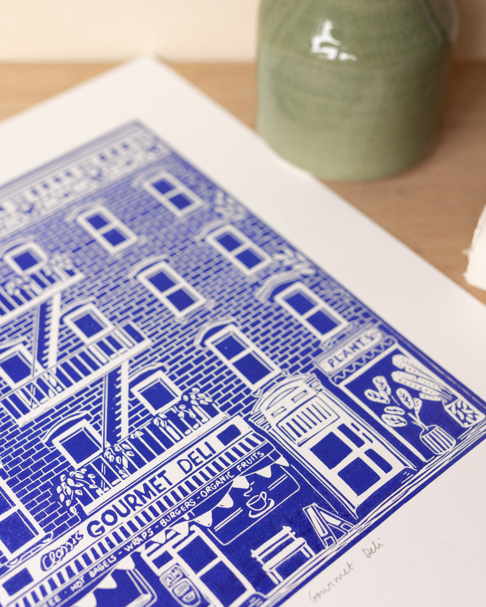 Gourmet Deli - Original Linoprint