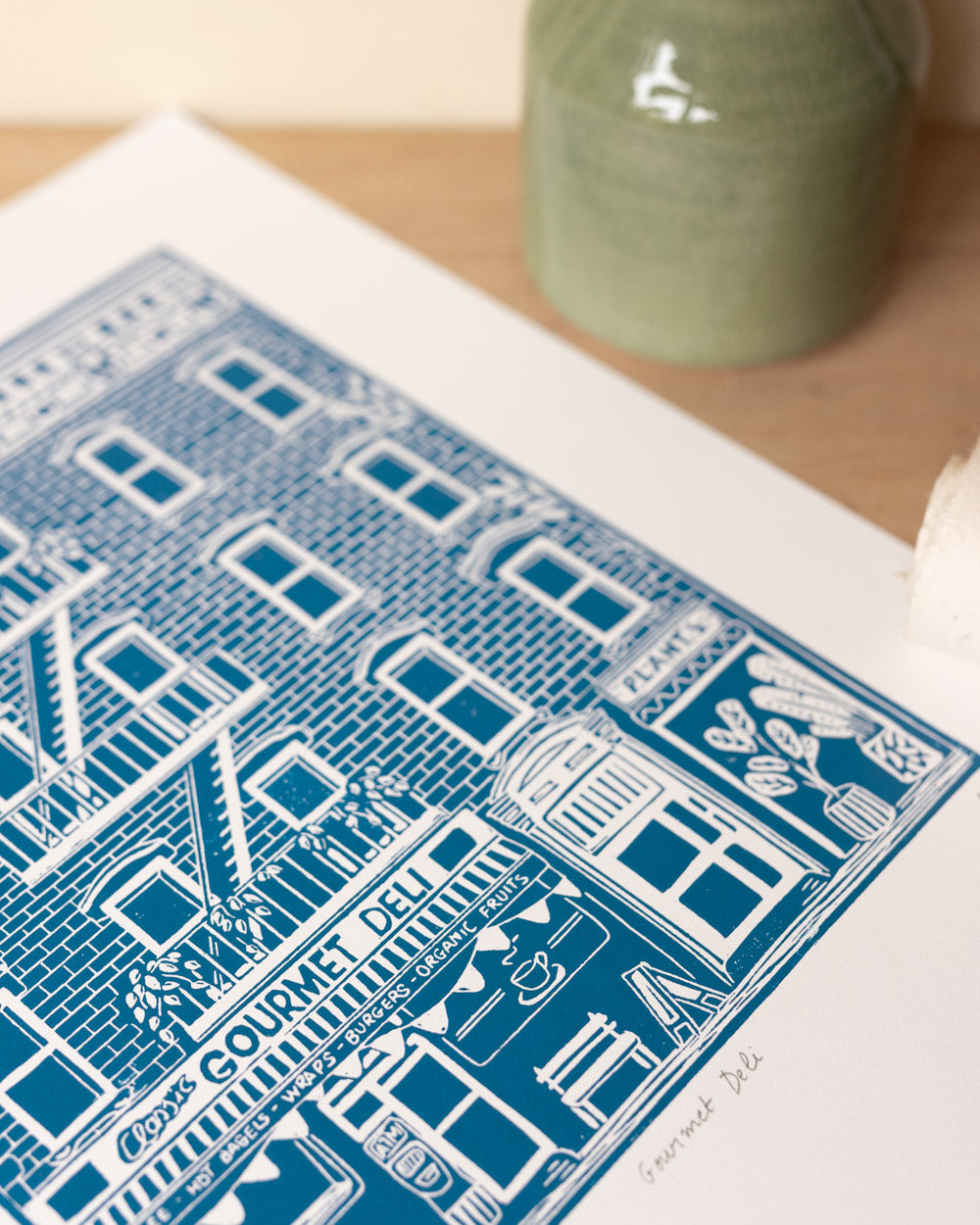 Gourmet Deli - Original Linoprint