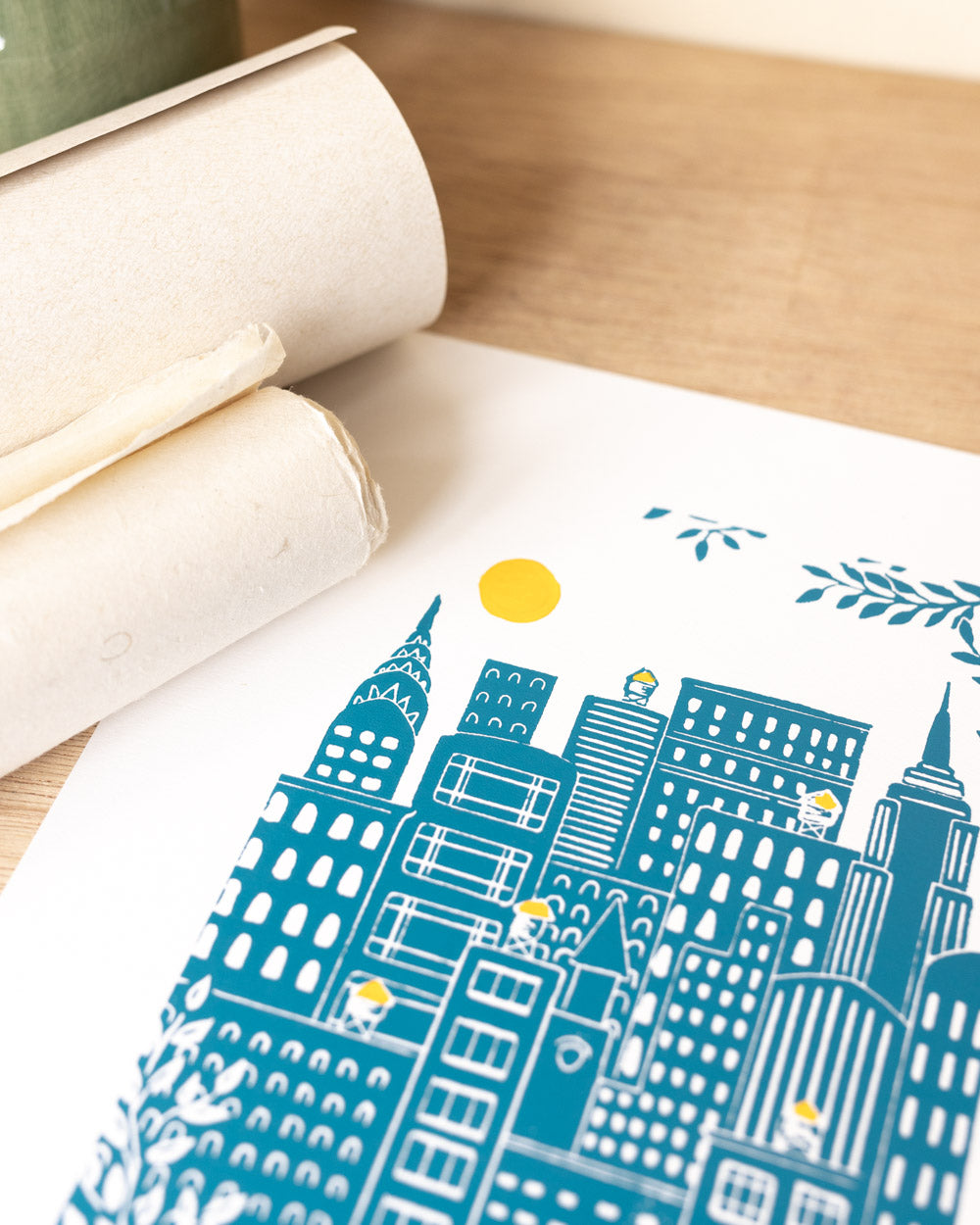 Manhattan - Original Linoprint
