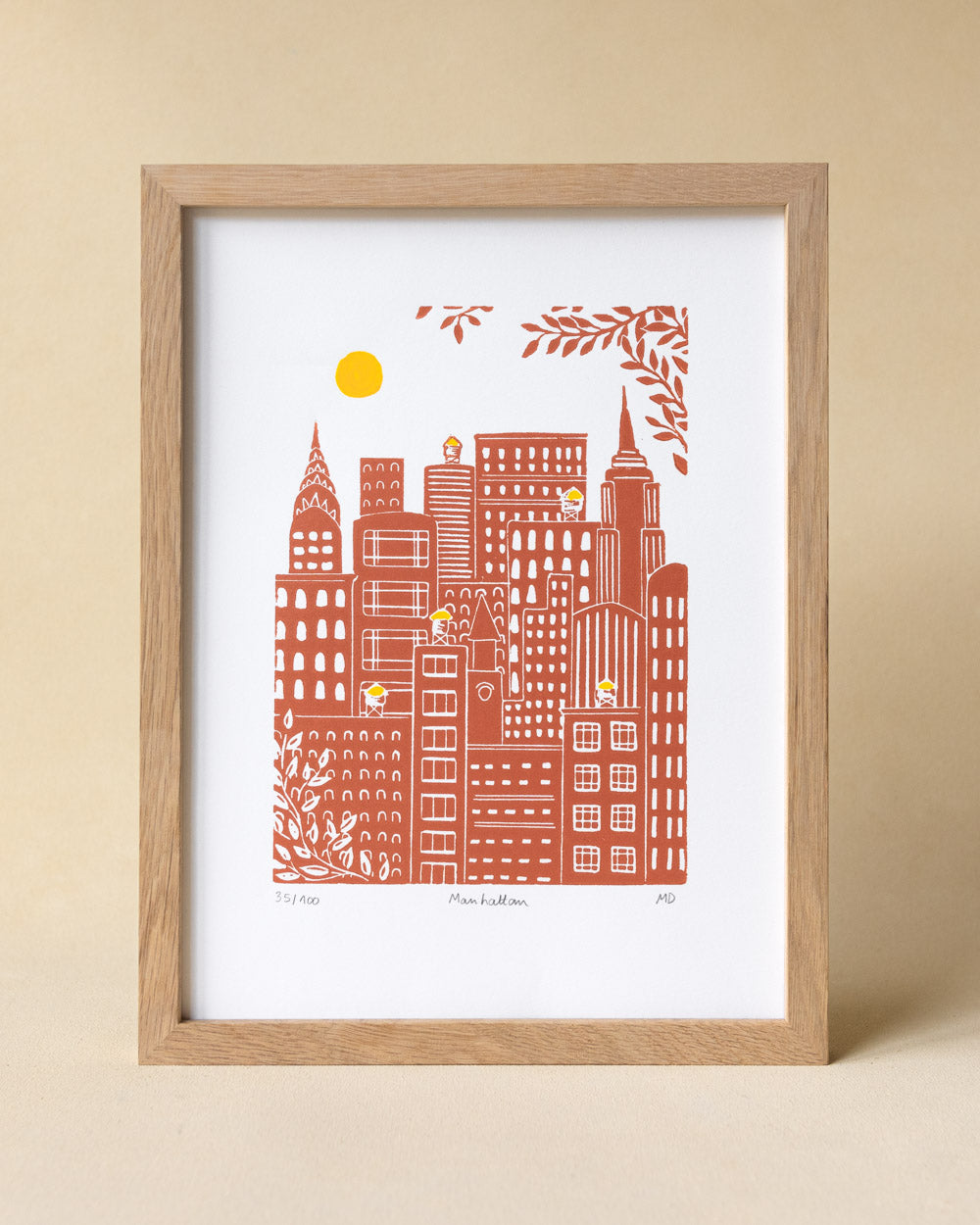Manhattan - Original Linoprint