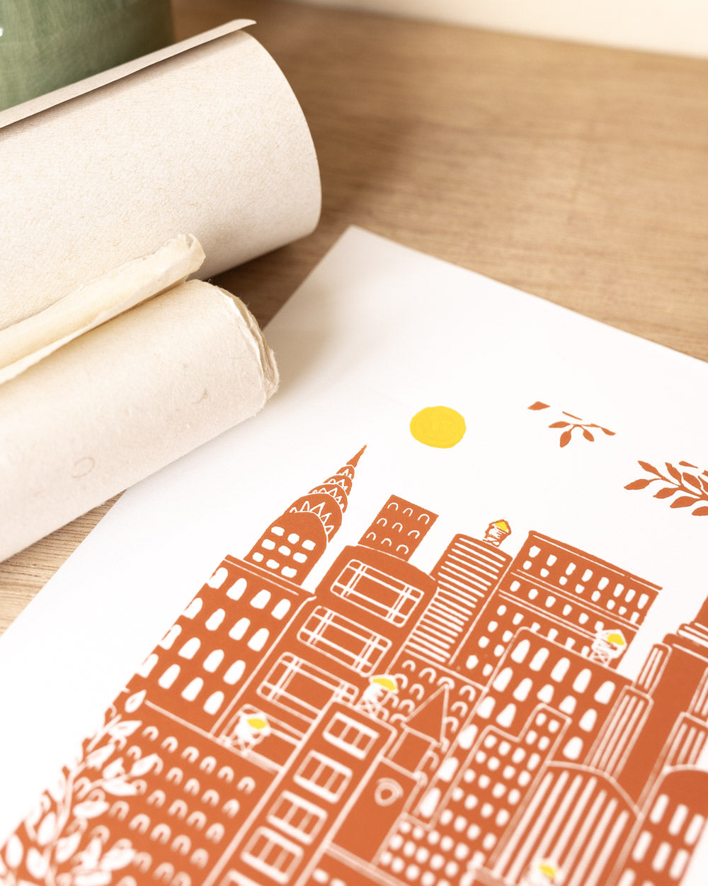 Manhattan - Original Linoprint