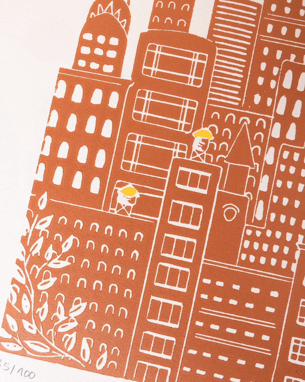 Manhattan - Original Linoprint