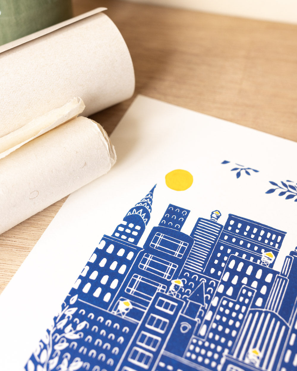 Manhattan - Original Linoprint