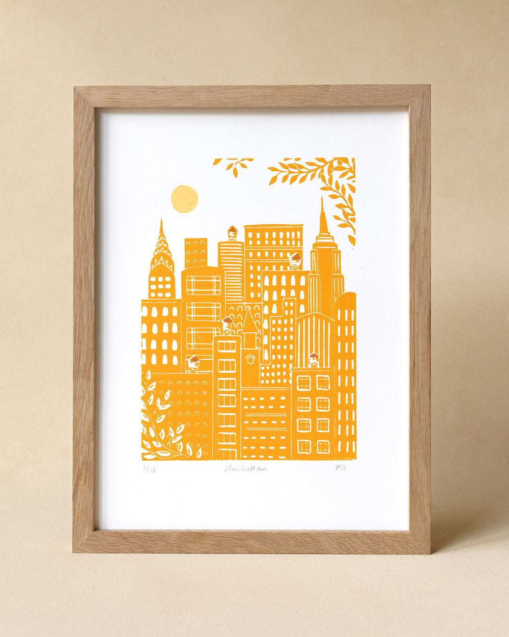 Manhattan - Original Linoprint