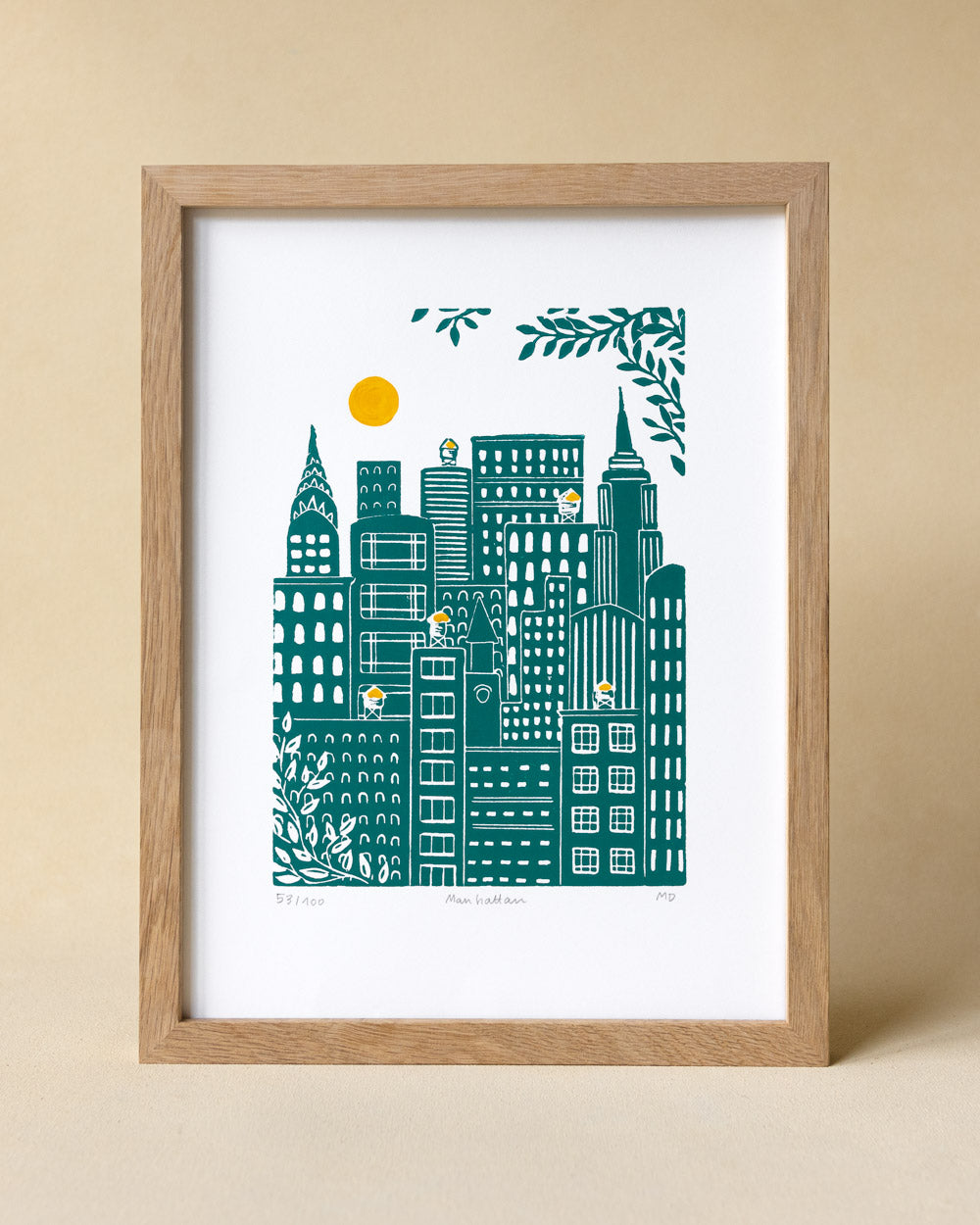 Manhattan - Original Linoprint