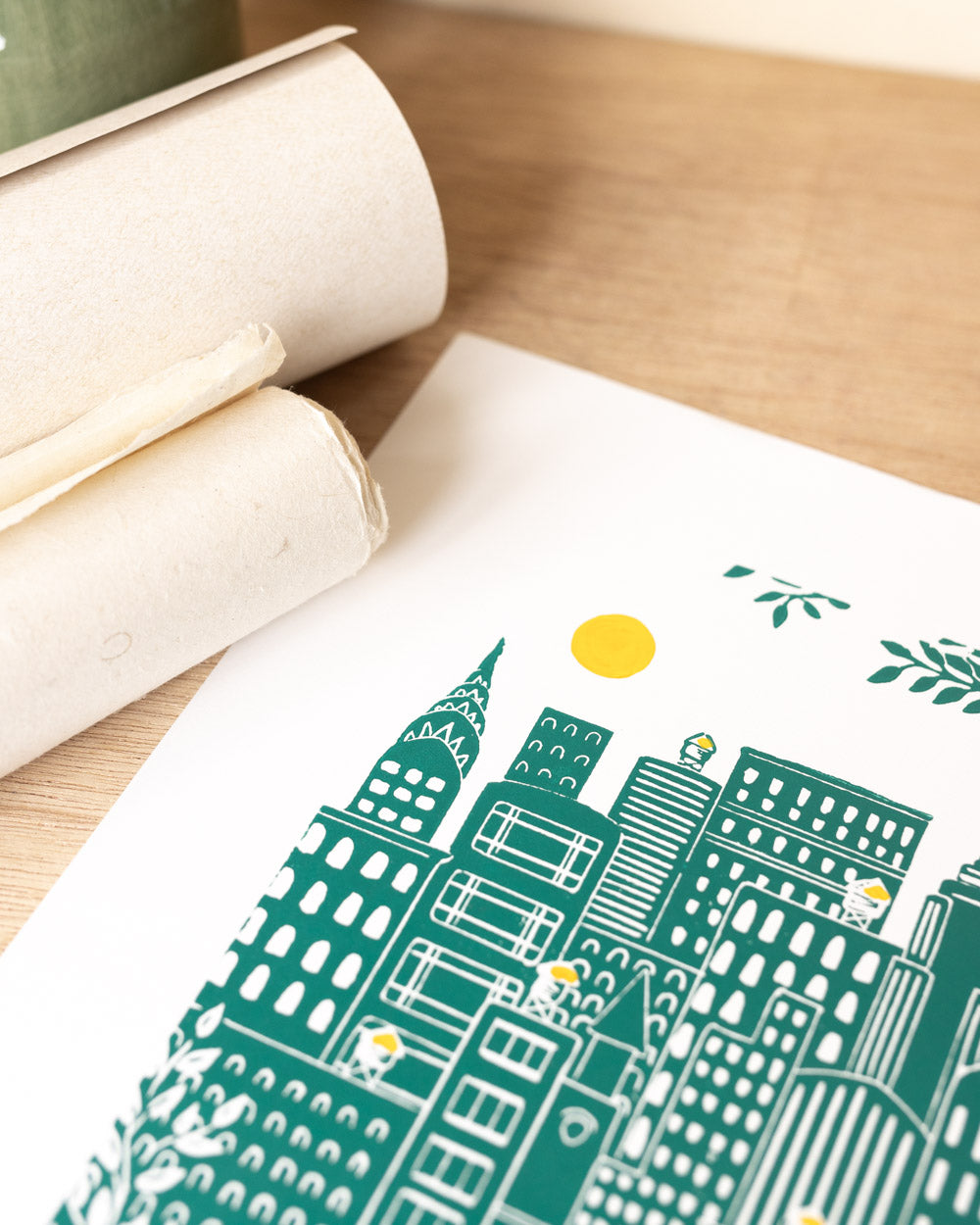 Manhattan - Original Linoprint