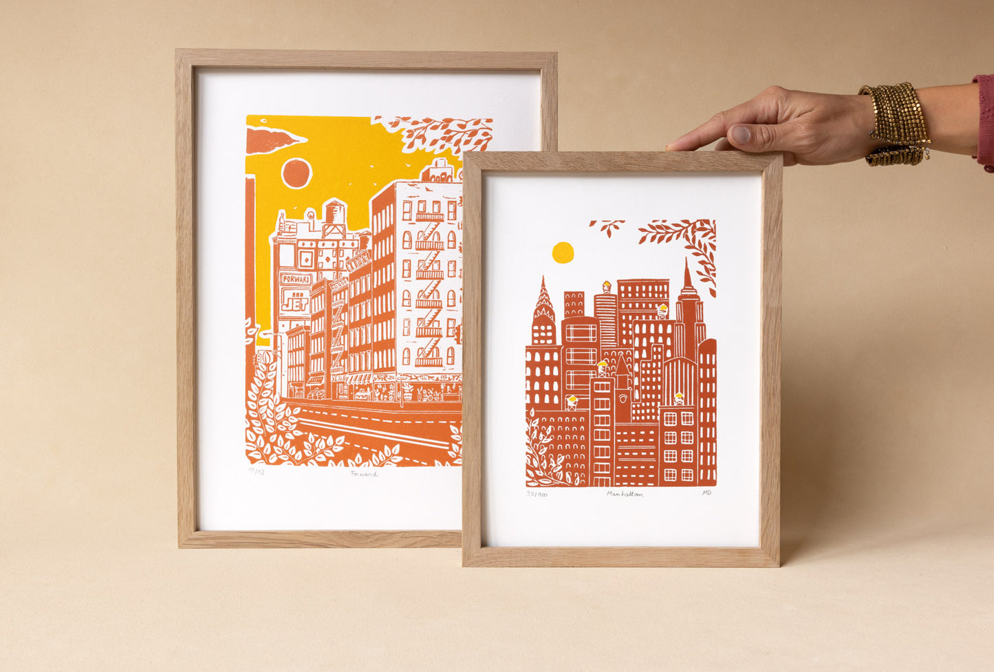 Manhattan - Original Linoprint