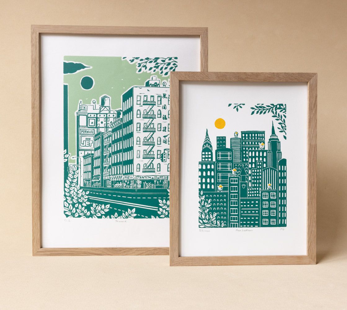 Manhattan - Original Linoprint