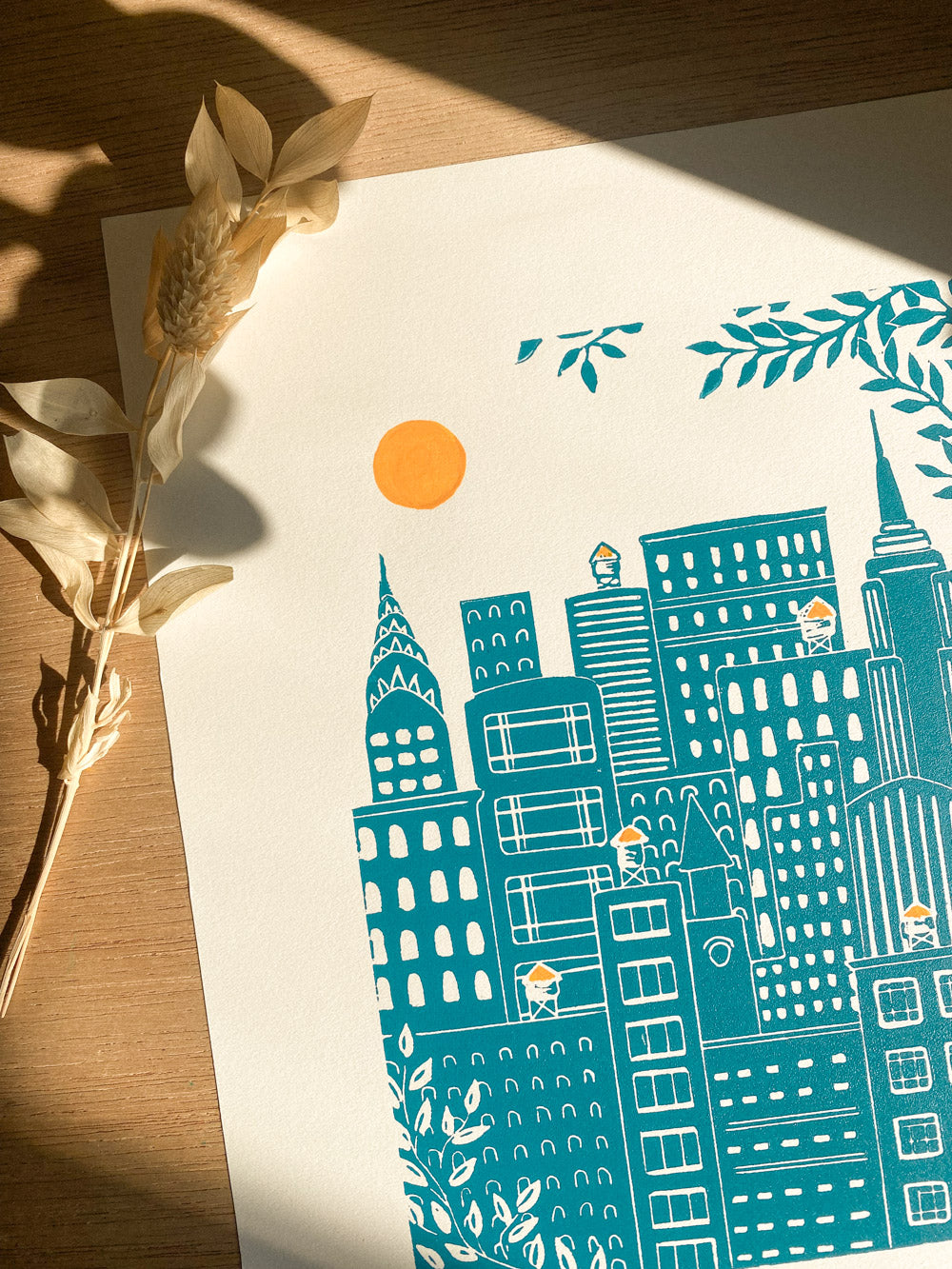 Manhattan - Original Linoprint