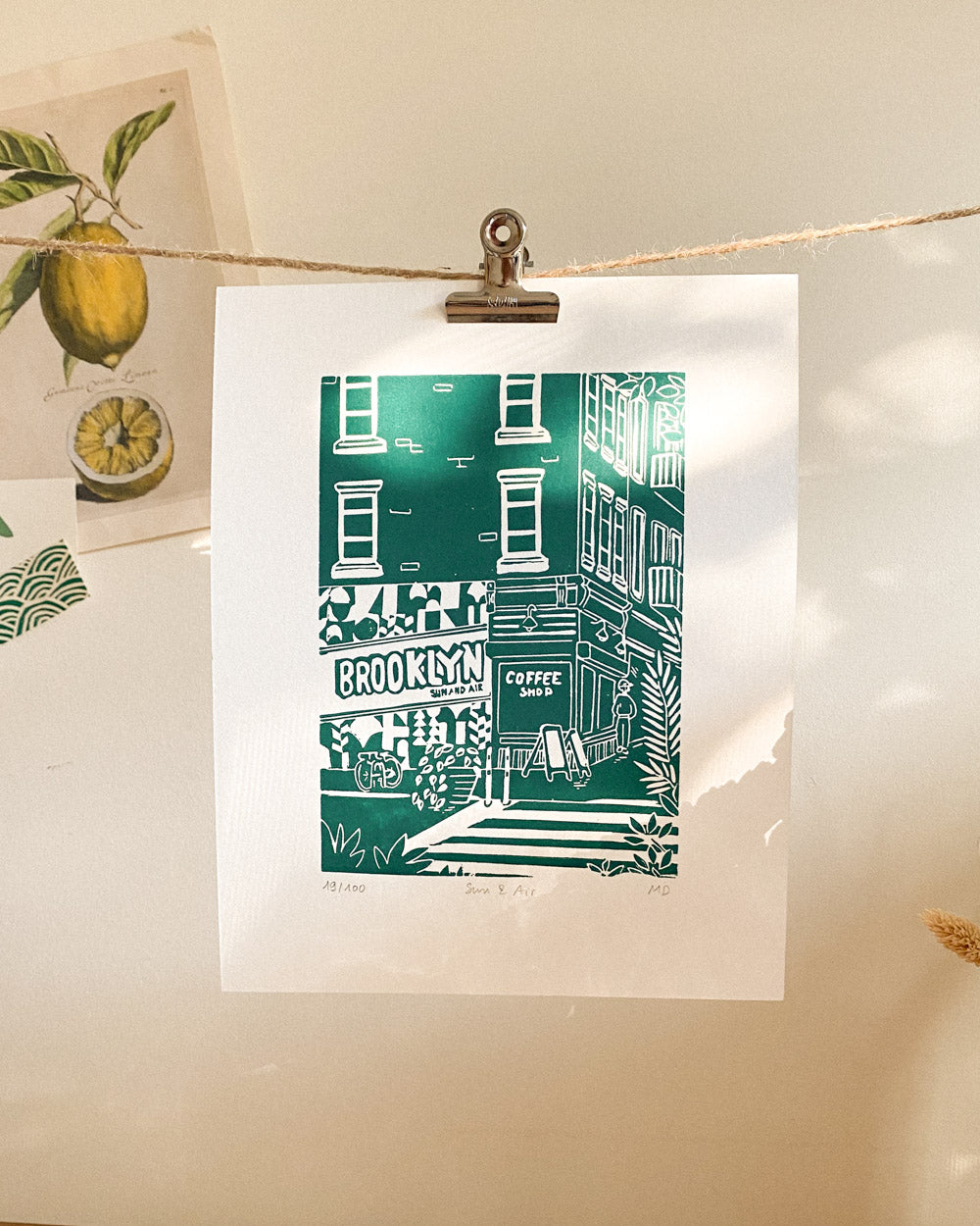 Sun & Air - Original Linoprint