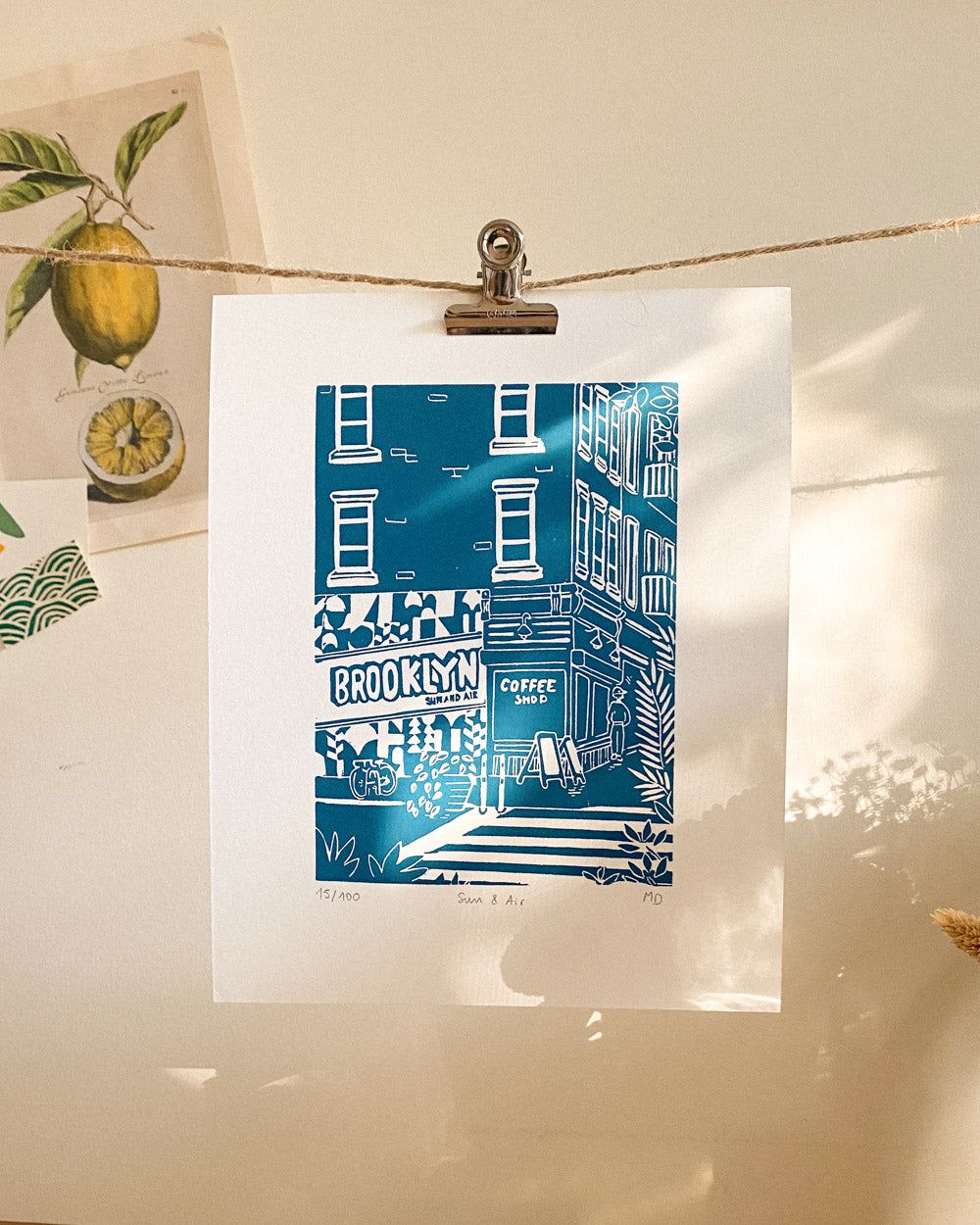 Sun & Air - Original Linoprint