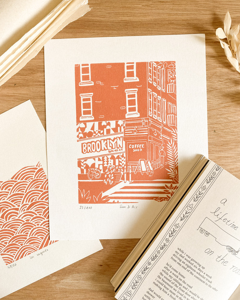 Sun & Air - Original Linoprint
