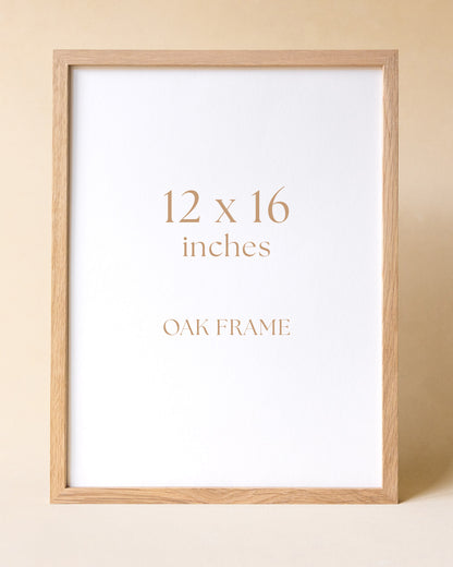 Solid Oak Frame, 12 x 16 in
