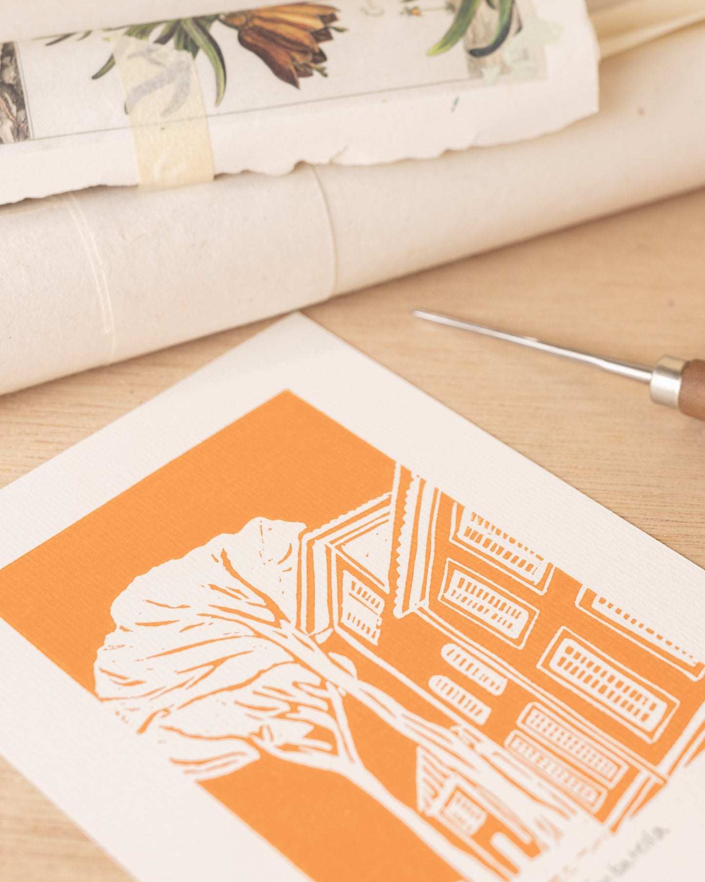 Garbatella - Original Linoprint