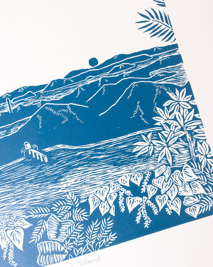 Lamma Island - Original Linoprint