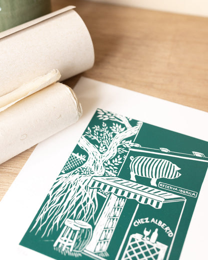 Reserva Iberica - Original Linoprint