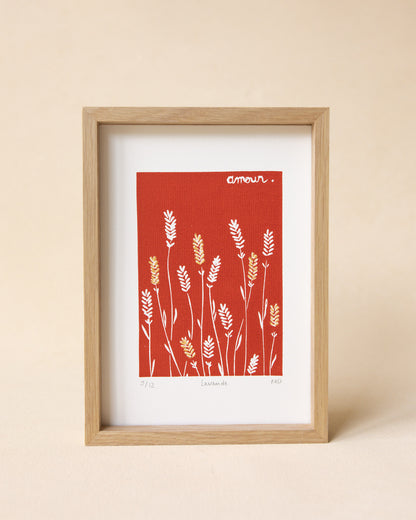 Lavande - Original Linoprint