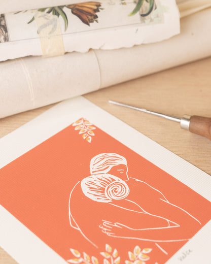 La Valse Small - Original Linoprint