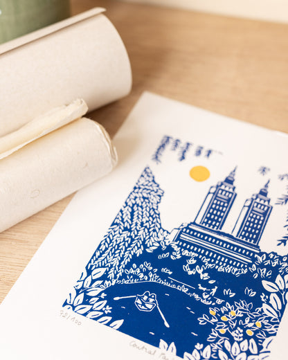 Central Park - Original Linoprint