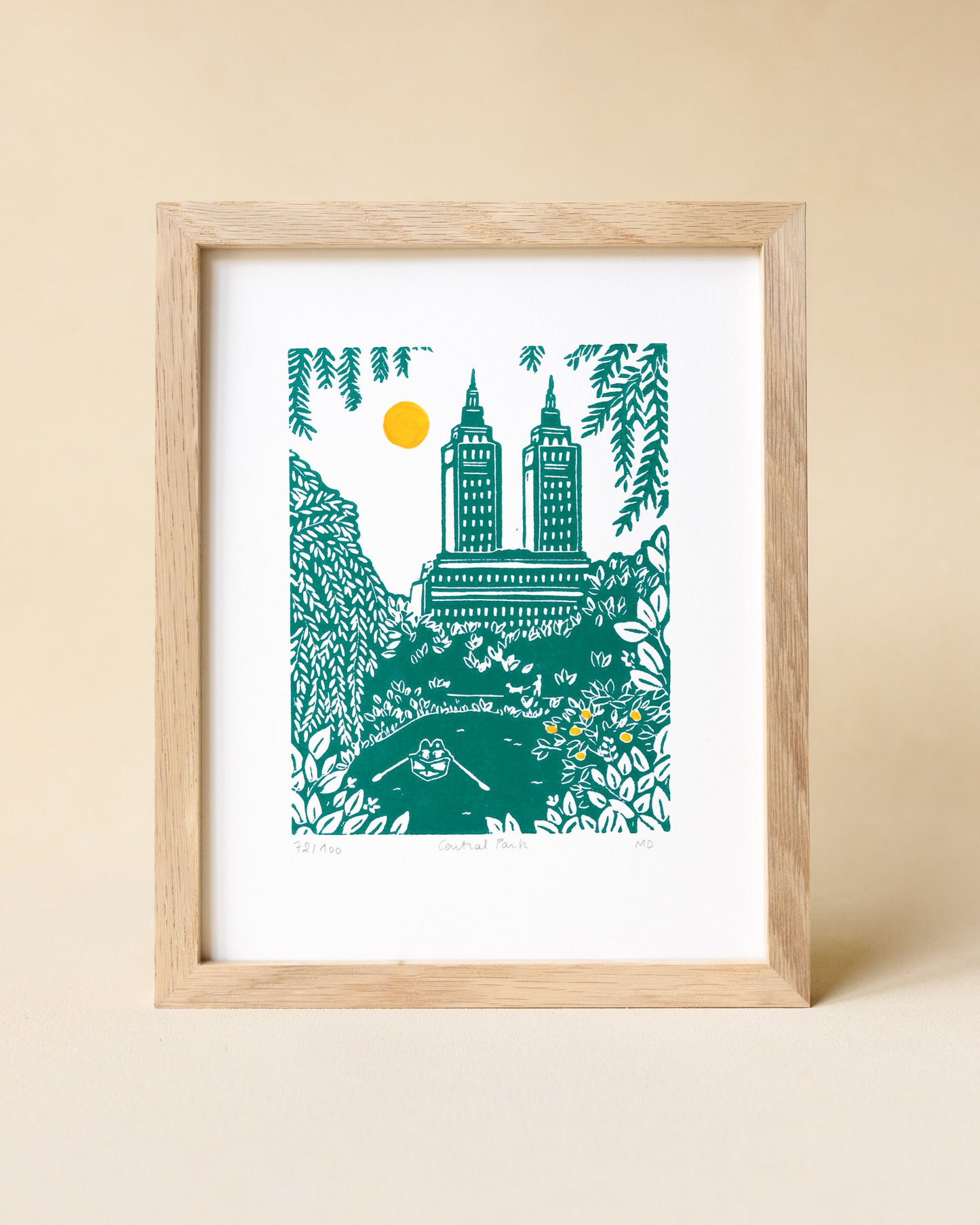 Central Park - Original Linoprint