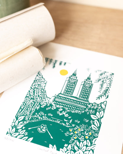 Central Park - Original Linoprint