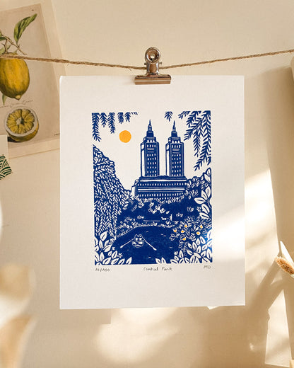 Central Park - Original Linoprint