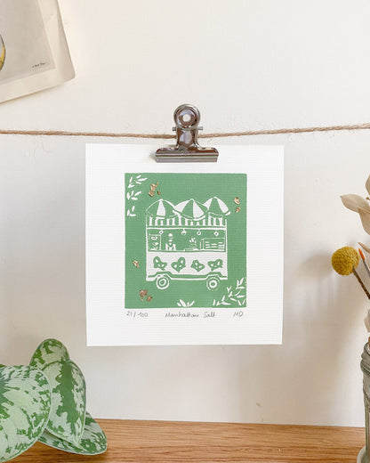 Manhattan Salt - Original Linoprint