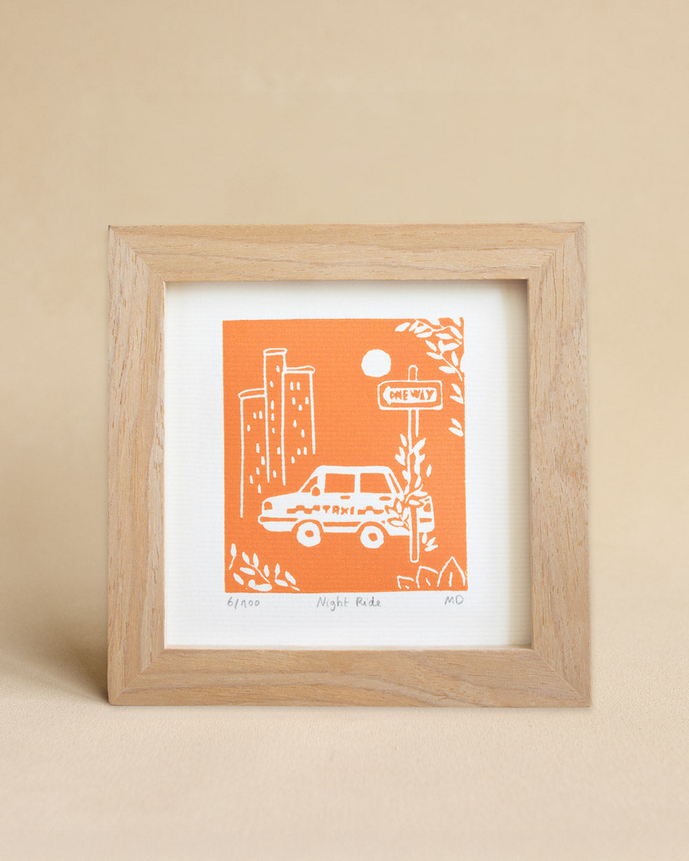 Night Ride - Original Linoprint